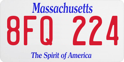 MA license plate 8FQ224