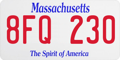 MA license plate 8FQ230