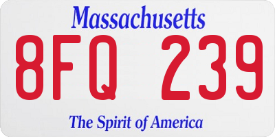 MA license plate 8FQ239