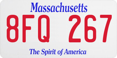 MA license plate 8FQ267