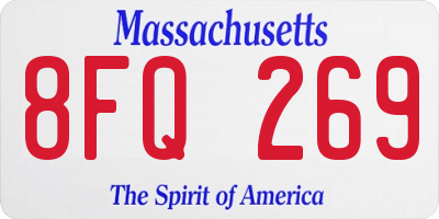 MA license plate 8FQ269