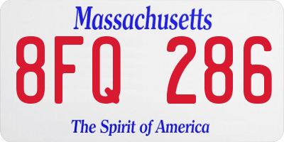 MA license plate 8FQ286