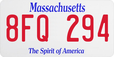 MA license plate 8FQ294