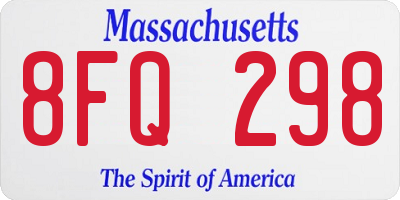 MA license plate 8FQ298