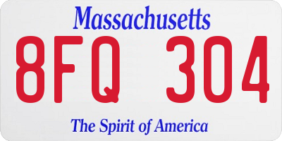 MA license plate 8FQ304