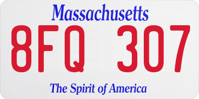 MA license plate 8FQ307