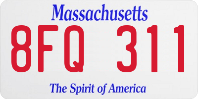 MA license plate 8FQ311