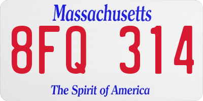 MA license plate 8FQ314