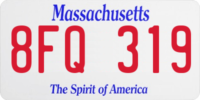 MA license plate 8FQ319