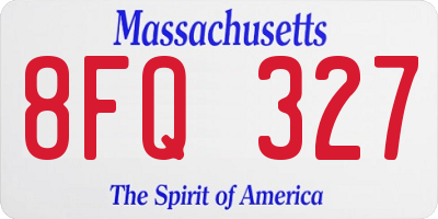 MA license plate 8FQ327