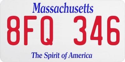 MA license plate 8FQ346