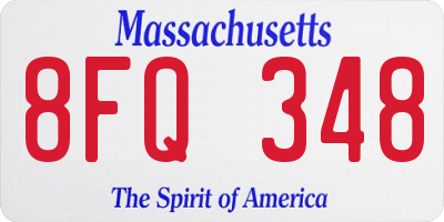 MA license plate 8FQ348