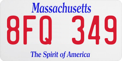 MA license plate 8FQ349