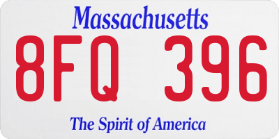 MA license plate 8FQ396