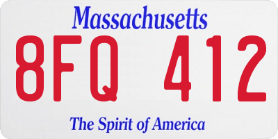 MA license plate 8FQ412