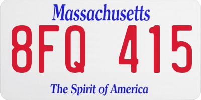MA license plate 8FQ415
