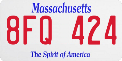 MA license plate 8FQ424