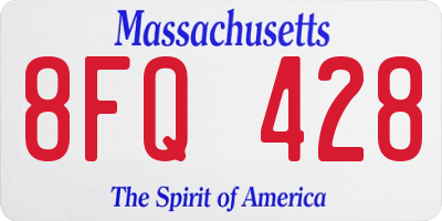MA license plate 8FQ428