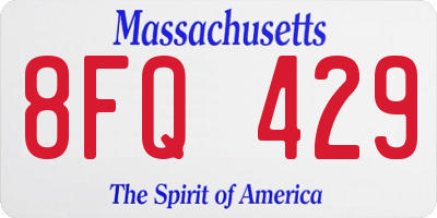 MA license plate 8FQ429