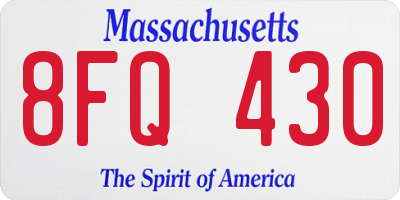 MA license plate 8FQ430