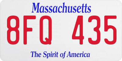 MA license plate 8FQ435