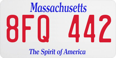 MA license plate 8FQ442