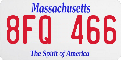 MA license plate 8FQ466