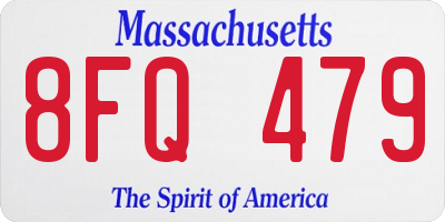 MA license plate 8FQ479