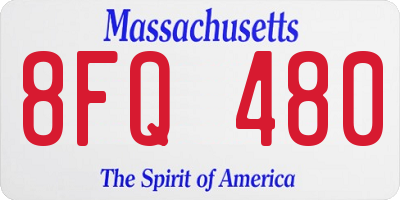 MA license plate 8FQ480