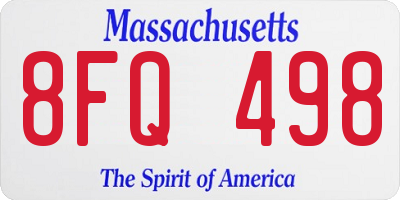 MA license plate 8FQ498