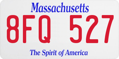 MA license plate 8FQ527