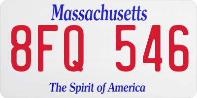 MA license plate 8FQ546