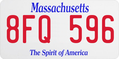 MA license plate 8FQ596