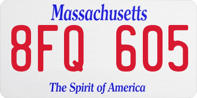 MA license plate 8FQ605