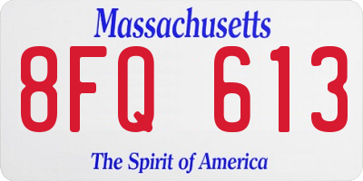 MA license plate 8FQ613