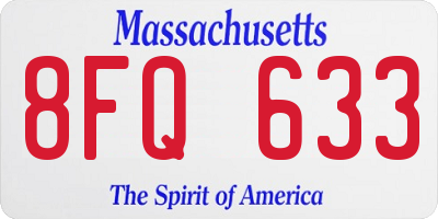 MA license plate 8FQ633