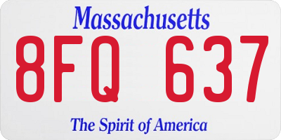 MA license plate 8FQ637