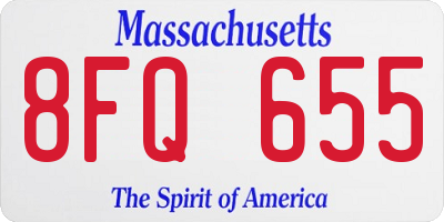 MA license plate 8FQ655