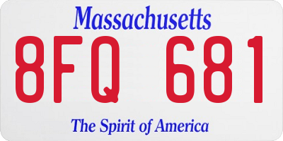 MA license plate 8FQ681