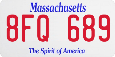 MA license plate 8FQ689
