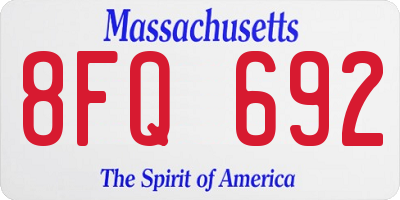 MA license plate 8FQ692
