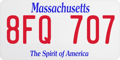 MA license plate 8FQ707