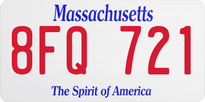 MA license plate 8FQ721