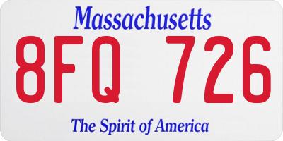 MA license plate 8FQ726