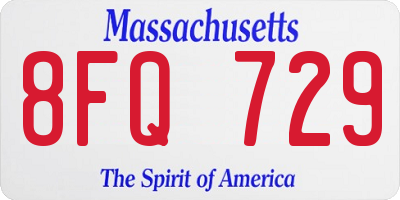 MA license plate 8FQ729