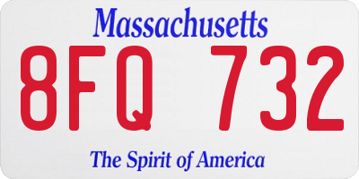 MA license plate 8FQ732
