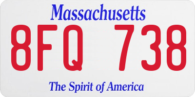 MA license plate 8FQ738