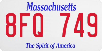 MA license plate 8FQ749