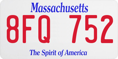 MA license plate 8FQ752