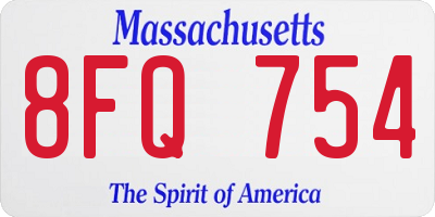 MA license plate 8FQ754
